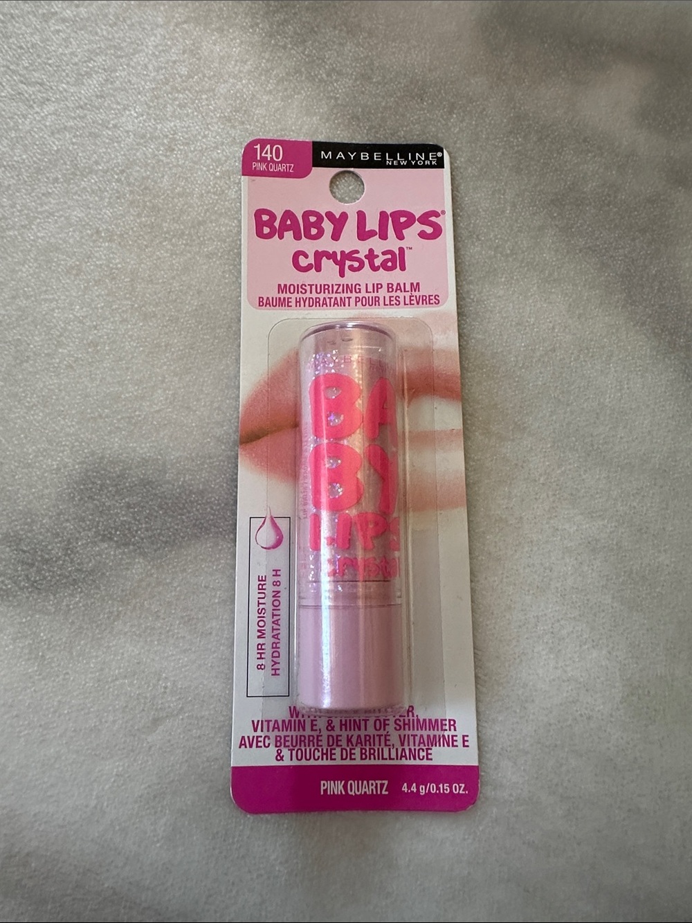 🆕 Baby lips maybelline crystal moisturizing lip balm 140 pink quartz NWT